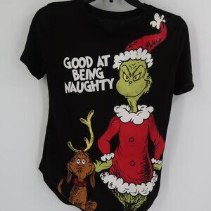 The Grinch Good at Being Naughty Christmas T-Shirt Size XS Grinch and Max